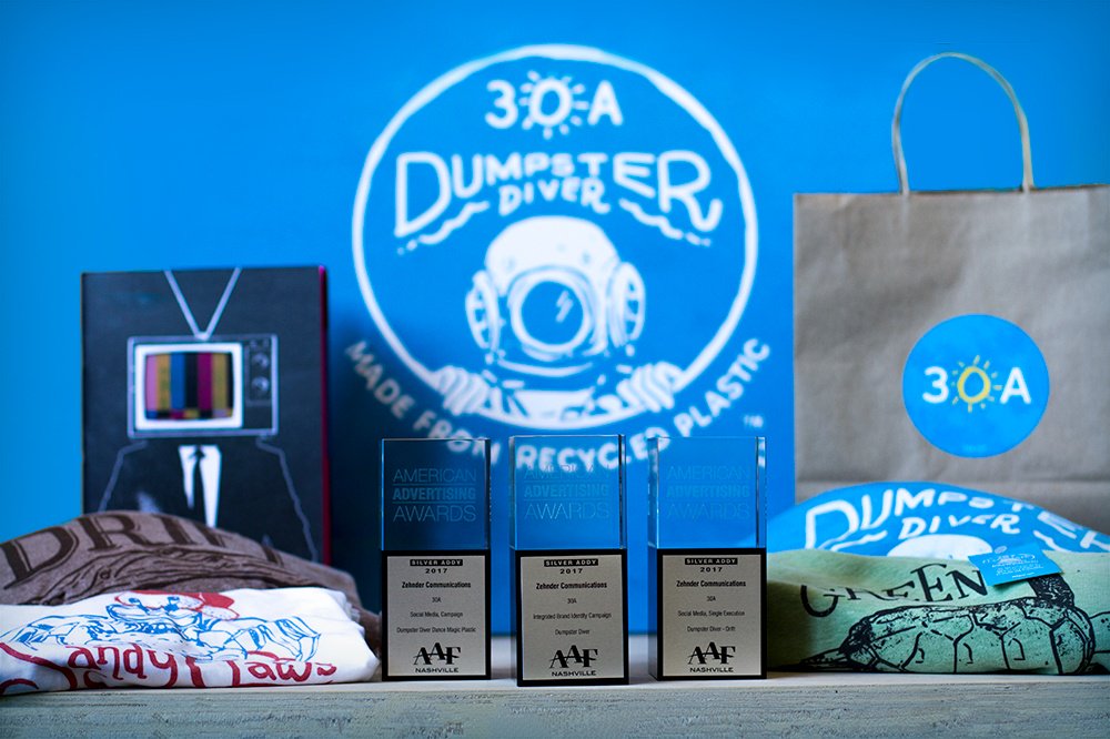 Image for Zehnder Wins Three Silver Nashville AAF Awards for 30A’s Dumpster Diver Apparel